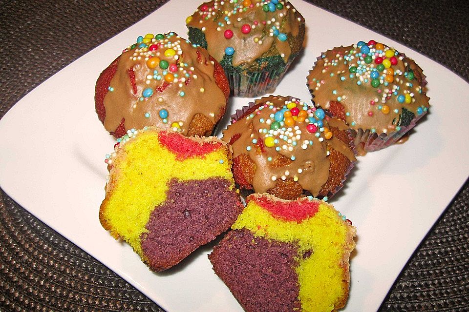 Regenbogenmuffins