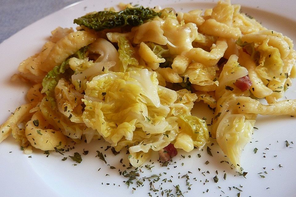 Käsespätzle mit Wirsing