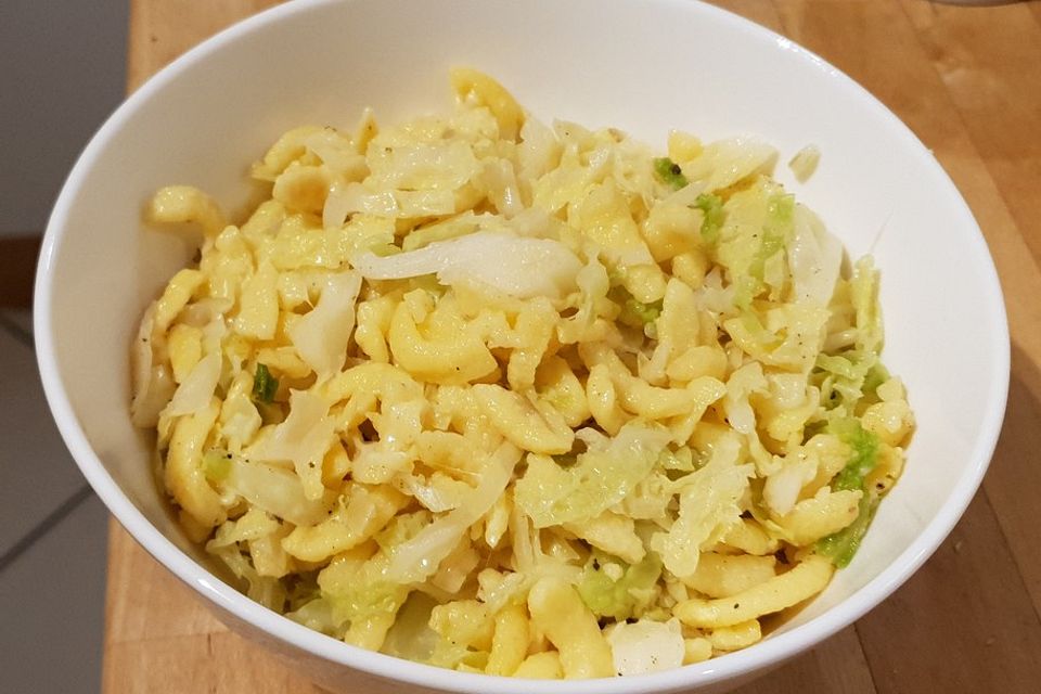 Käsespätzle mit Wirsing