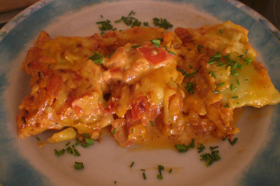 Überbackene Maultaschen