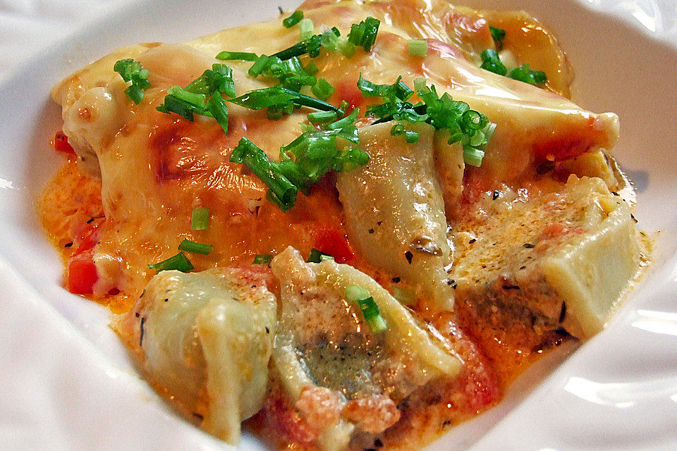 Überbackene Maultaschen