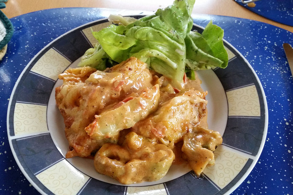 Überbackene Maultaschen