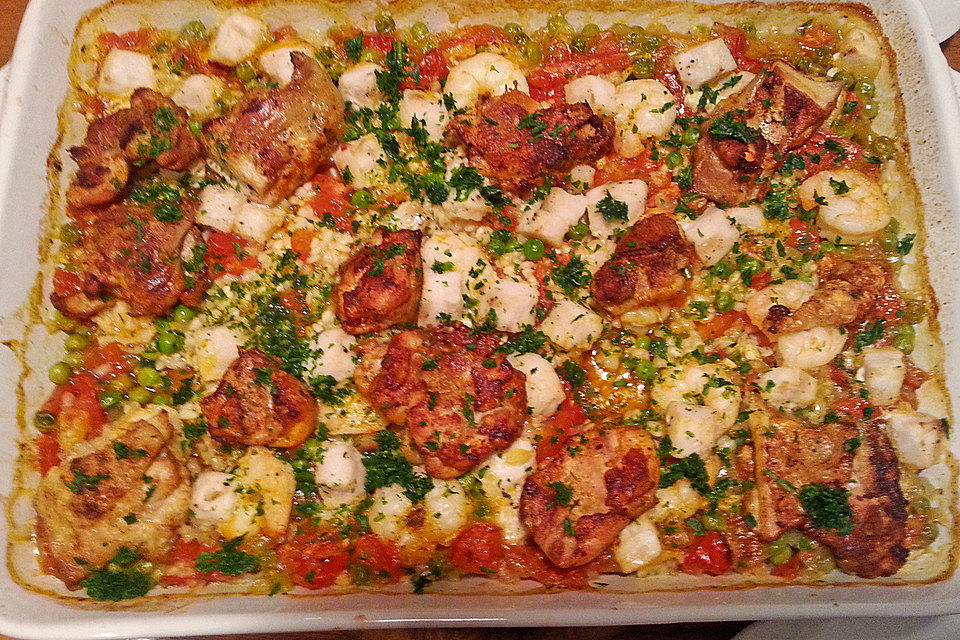 Paella mit Kap Seehecht