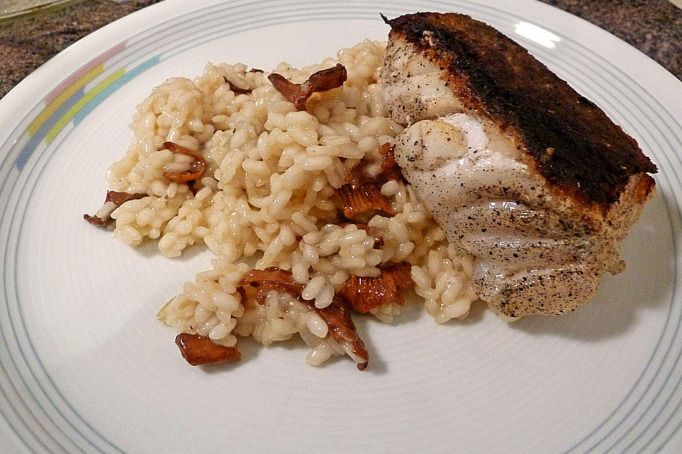 Skrei auf Pfifferlingrisotto