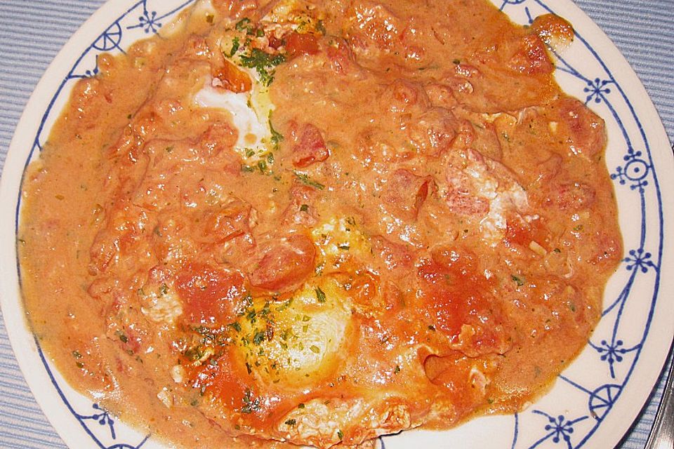 Eier in Tomatensugo