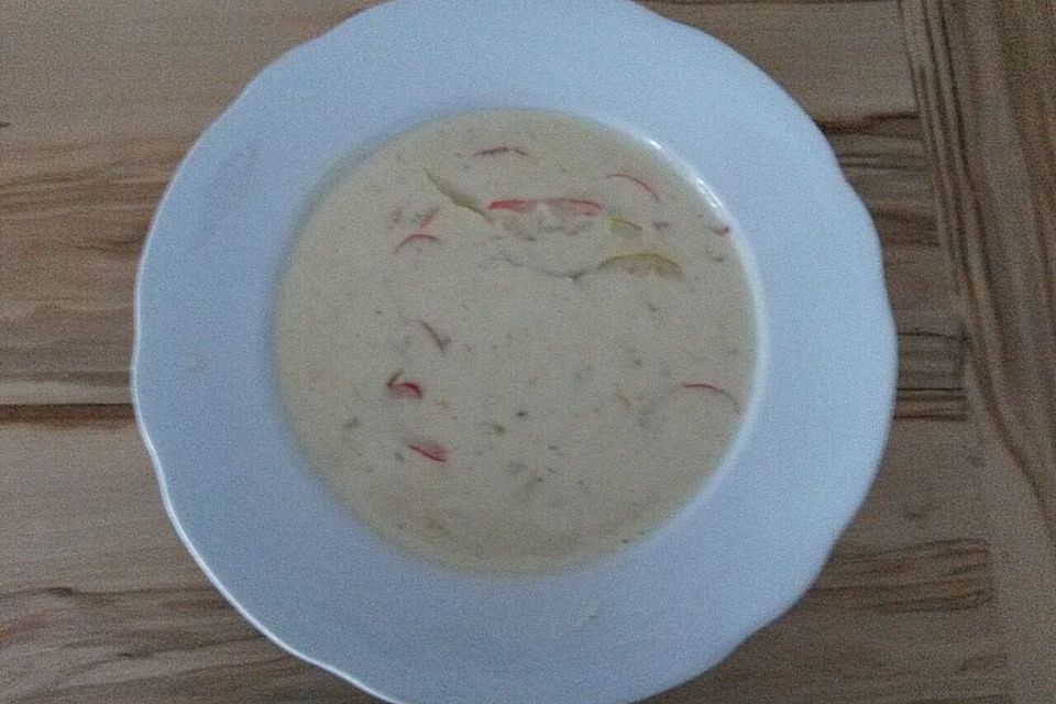 Käsesuppe mit Paprika