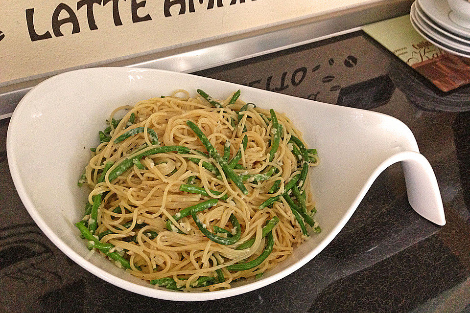 Grüne Bohnen Spaghetti