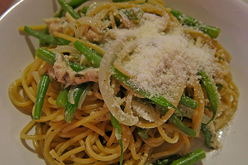 Grüne Bohnen Spaghetti