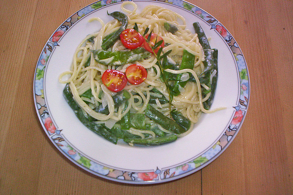 Grüne Bohnen Spaghetti