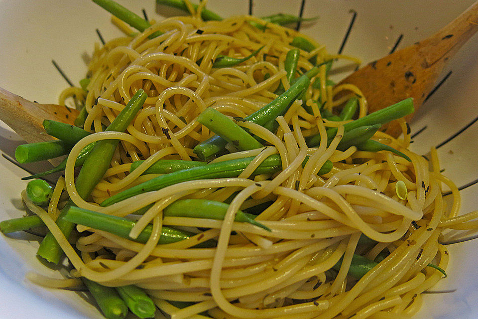 Grüne Bohnen Spaghetti