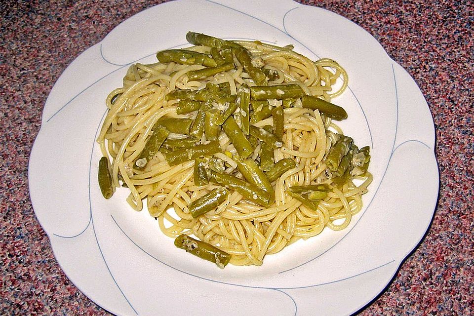 Grüne Bohnen Spaghetti