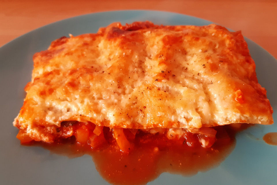 Lasagne mit buntem Gemüse