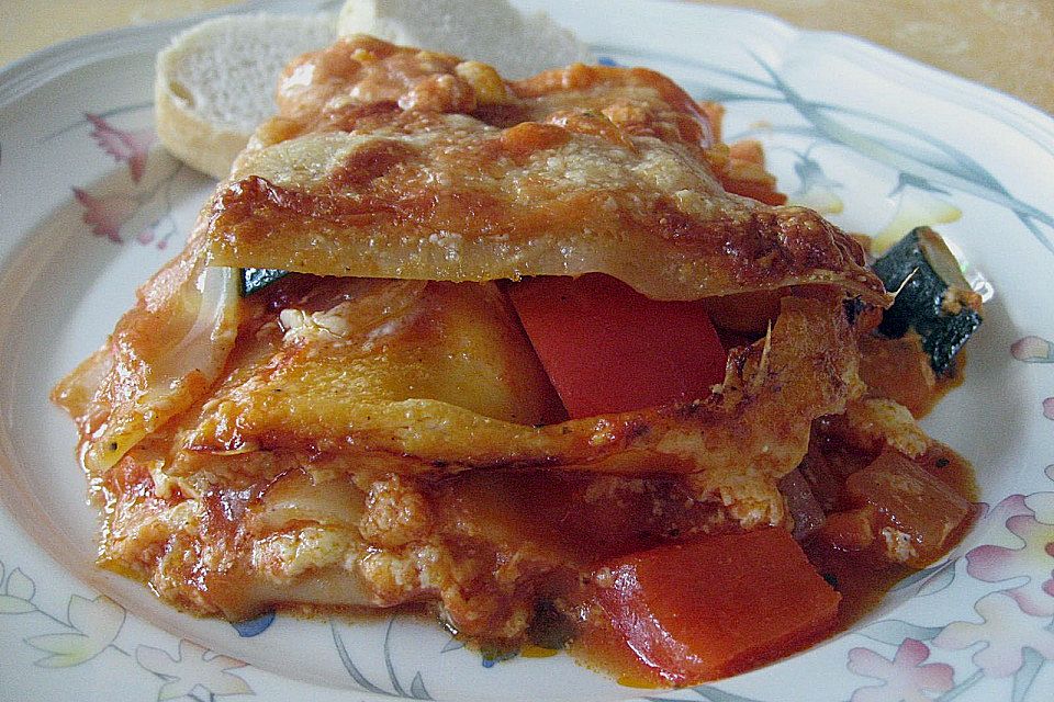 Lasagne mit buntem Gemüse