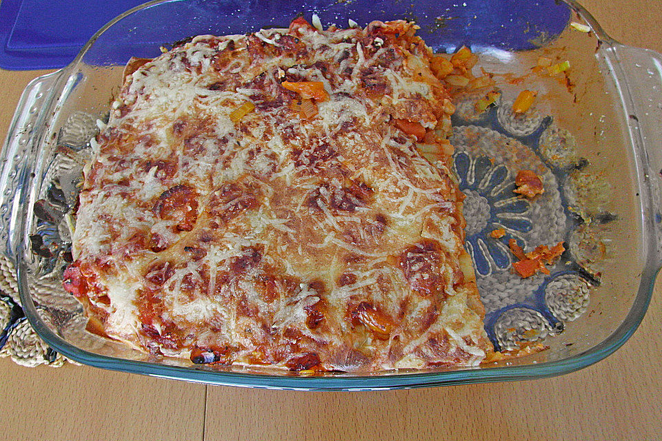 Lasagne mit buntem Gemüse