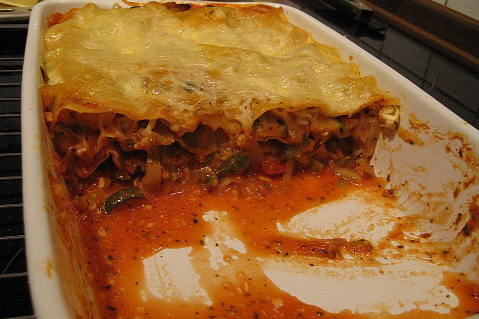 Lasagne mit buntem Gemüse