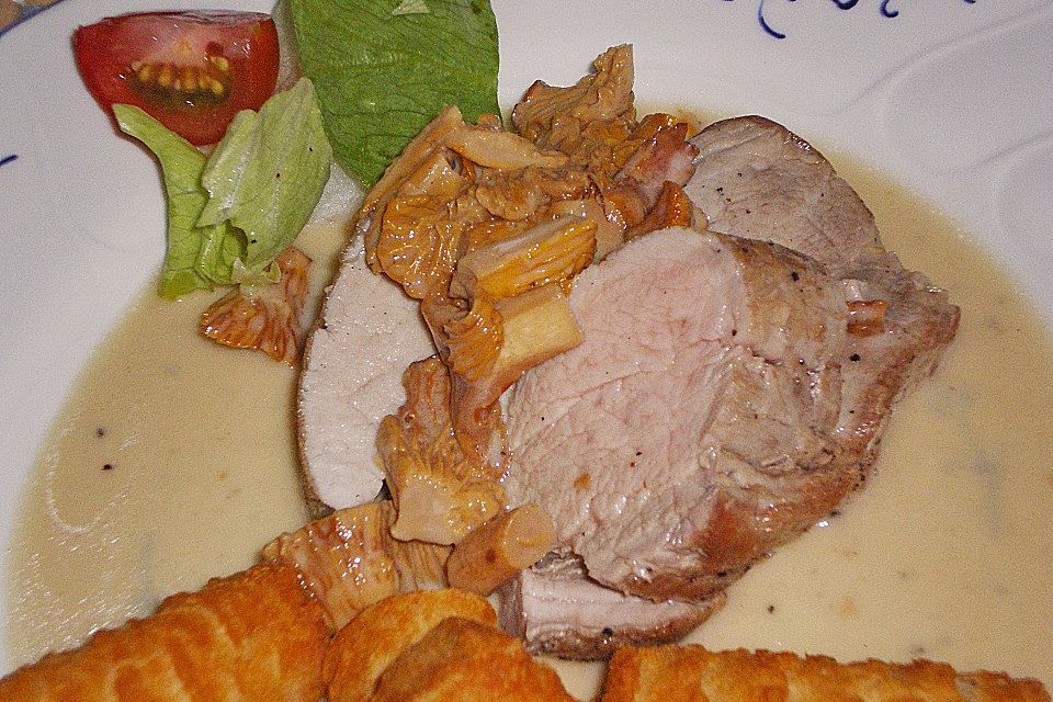 Schweinefilet mit Pfifferlingen