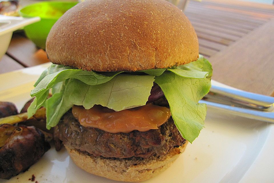 Rotwein-Burger vom Grill