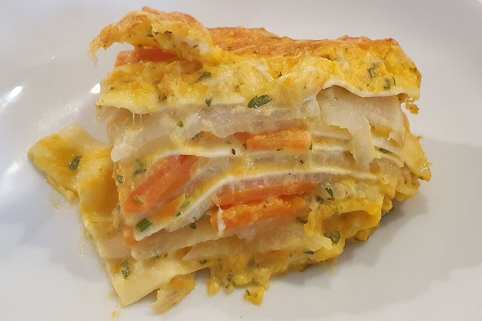 Mairübchen-Karotten-Lasagne