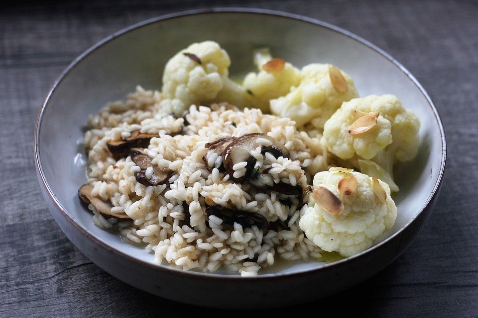 Pilz-Risotto mit Blumenkohl