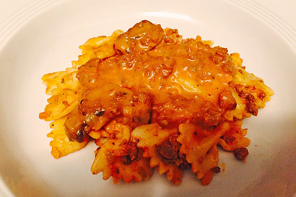 Hackfleisch-Champignon-Lauch-Sauce