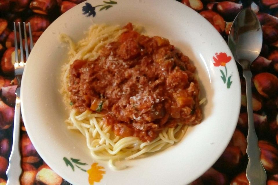 Spaghetti mit Tomaten-Thunfischsauce