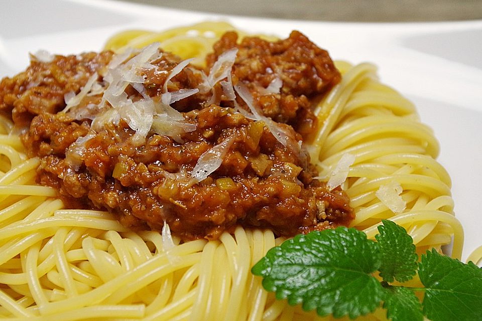 Sauce Bolognese mit Sojageschnetzeltem