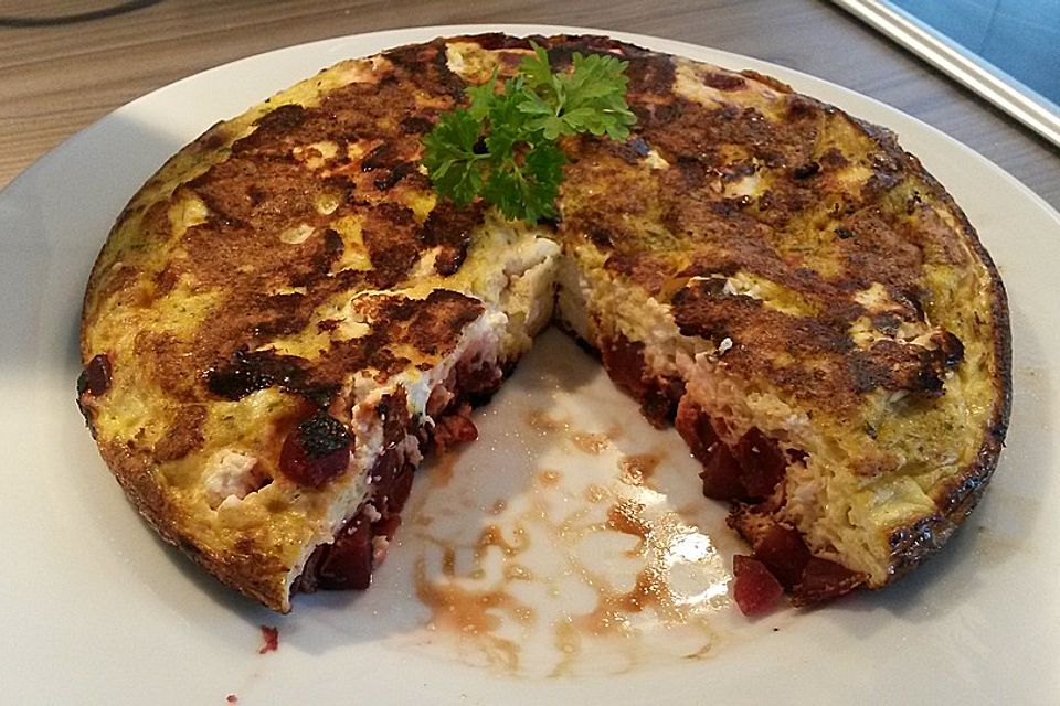 Rote Bete-Feta-Omelette