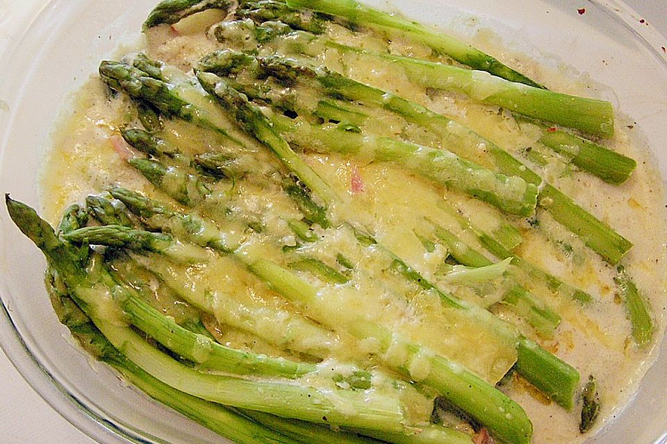 Spargel, cremig überbacken