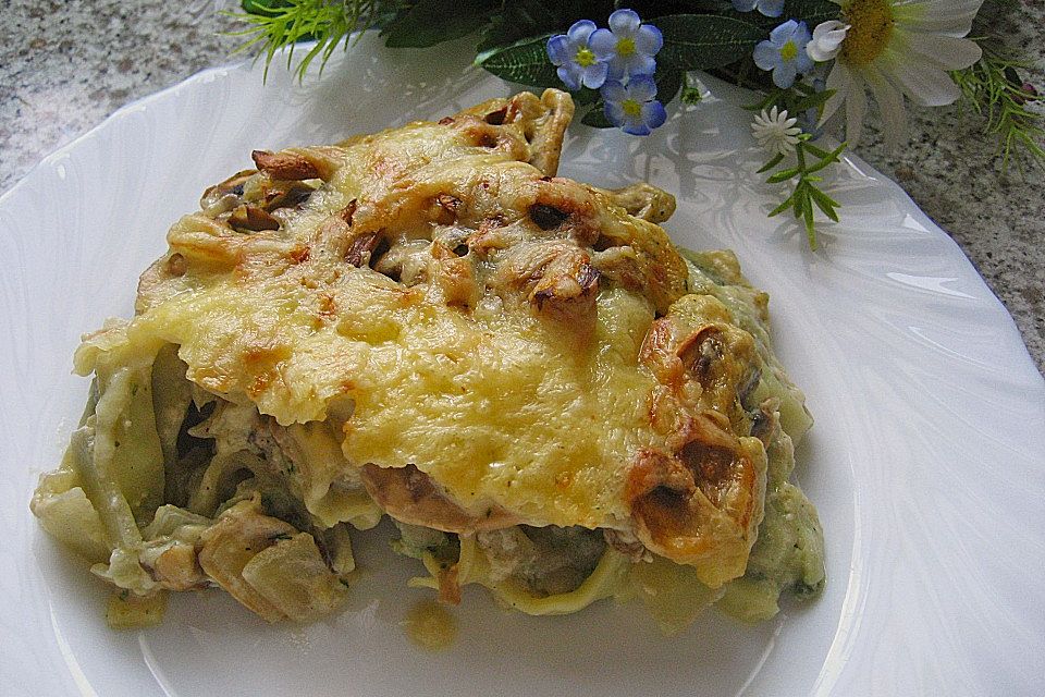 Maultaschen in Champignon - Sahne