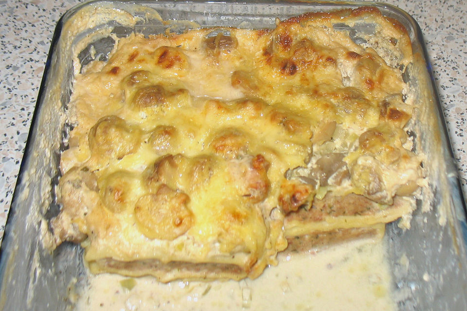 Maultaschen in Champignon - Sahne