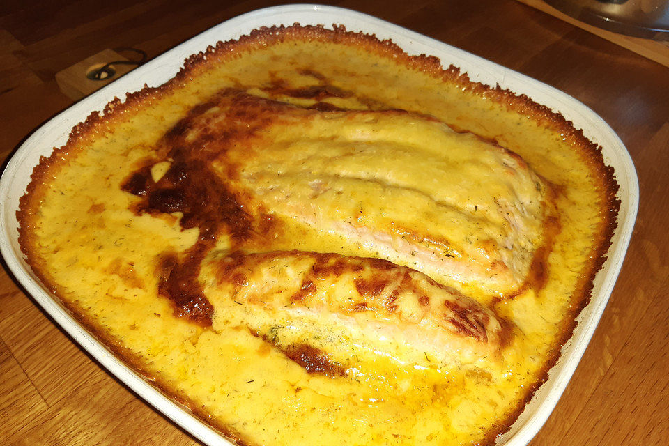 Lachs-Sahne-Gratin