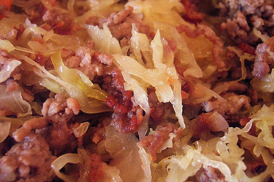 Hack-Sauerkraut-Pfanne