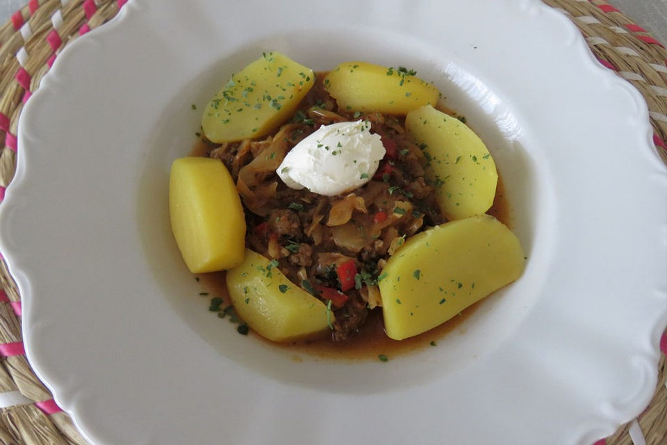 Hack-Sauerkraut-Pfanne