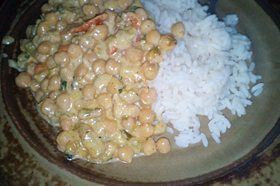 Scharfes Kichererbsencurry