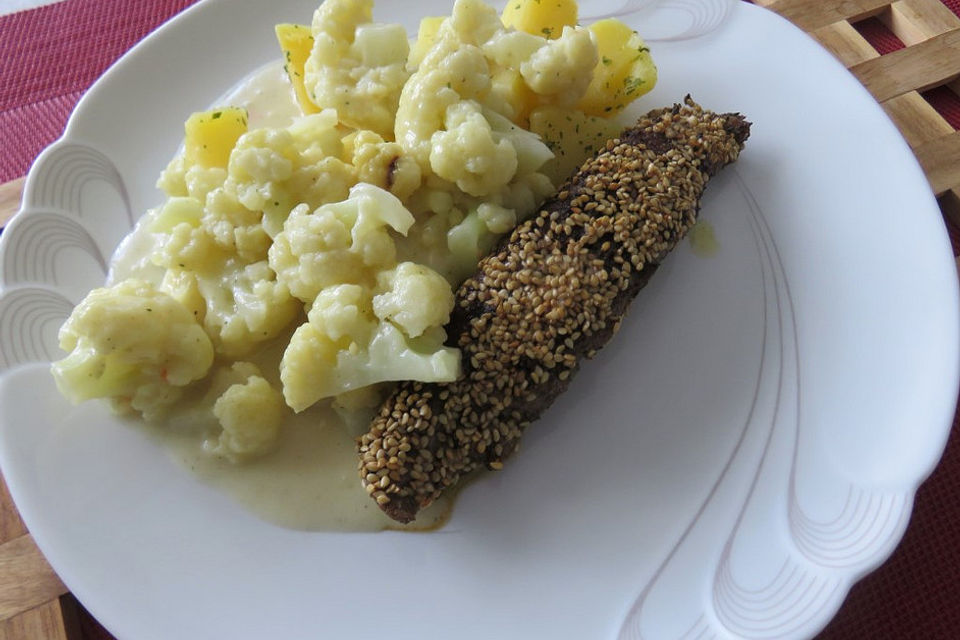 Lammfilet mit geröstetem Sesam