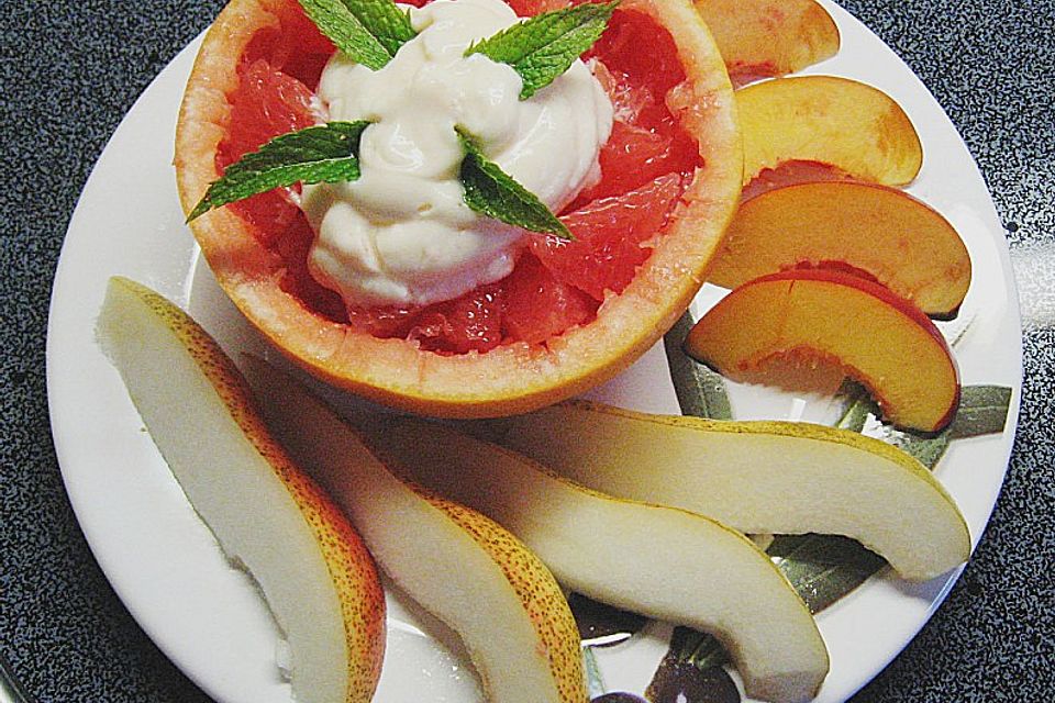 Grapefruit mit Frischkäse