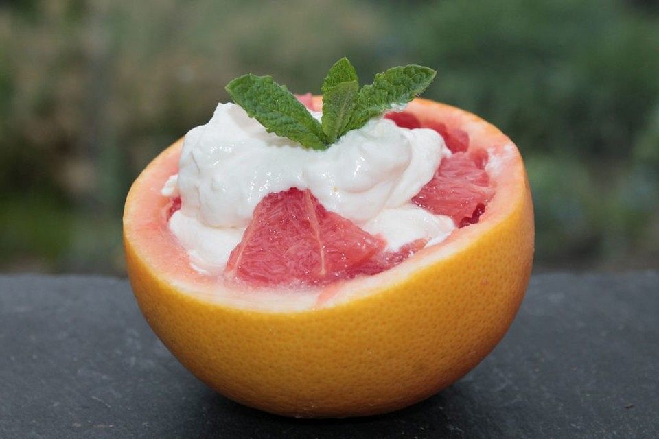 Grapefruit mit Frischkäse