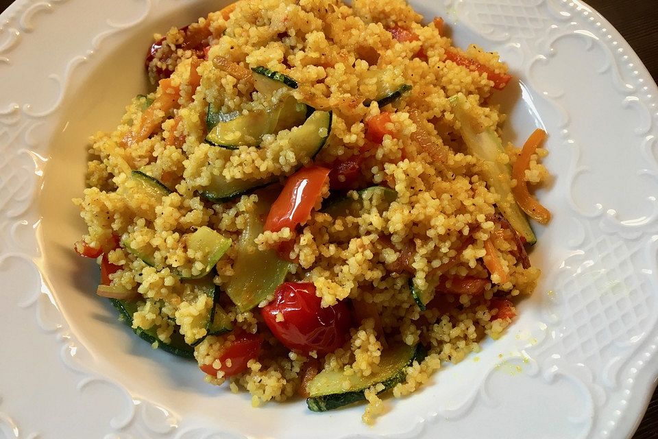 Couscous-Gemüsepfanne für Studenten