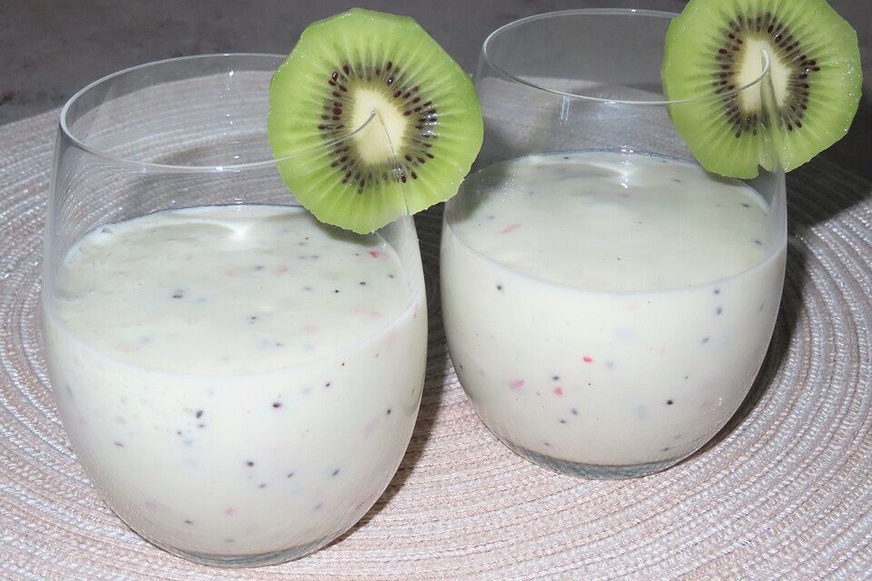 Apfel-Kiwi-Quarksmoothie