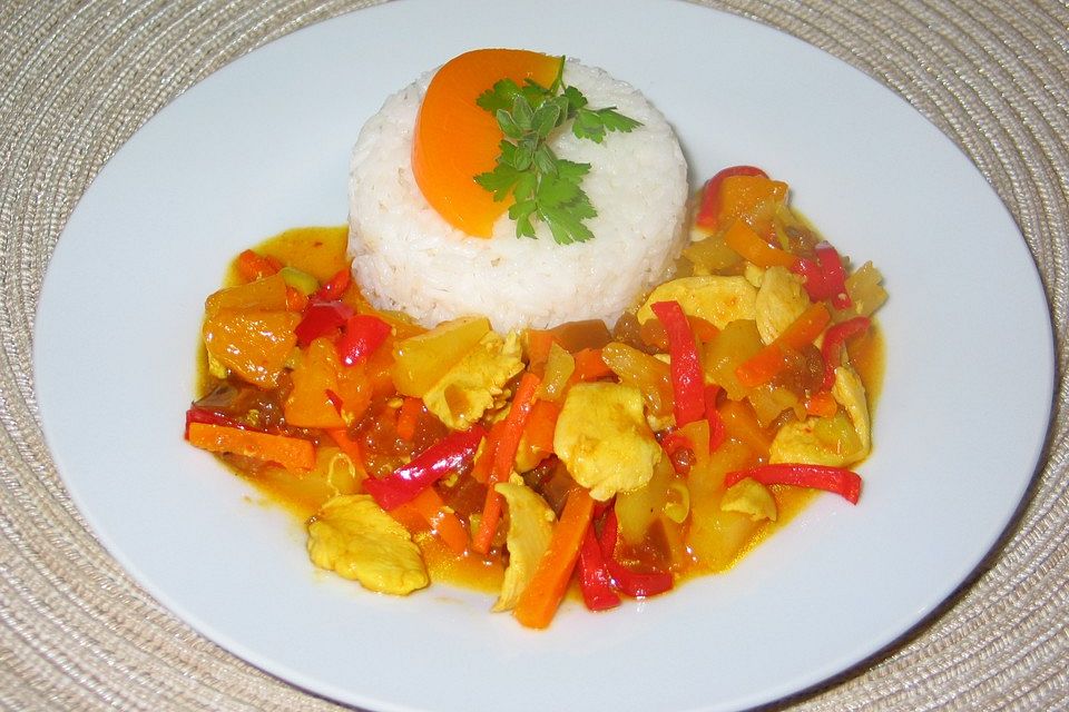 Fruchtiges Pfirsich-Curry