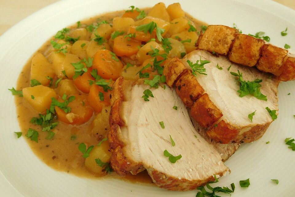 Krustenbraten mit Biersoße