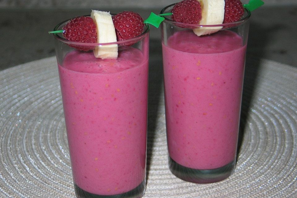 Himbeersmoothie mit Vanillezucker