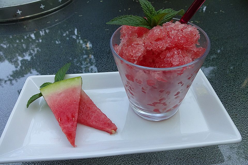 Melonen-Tomaten-Granita