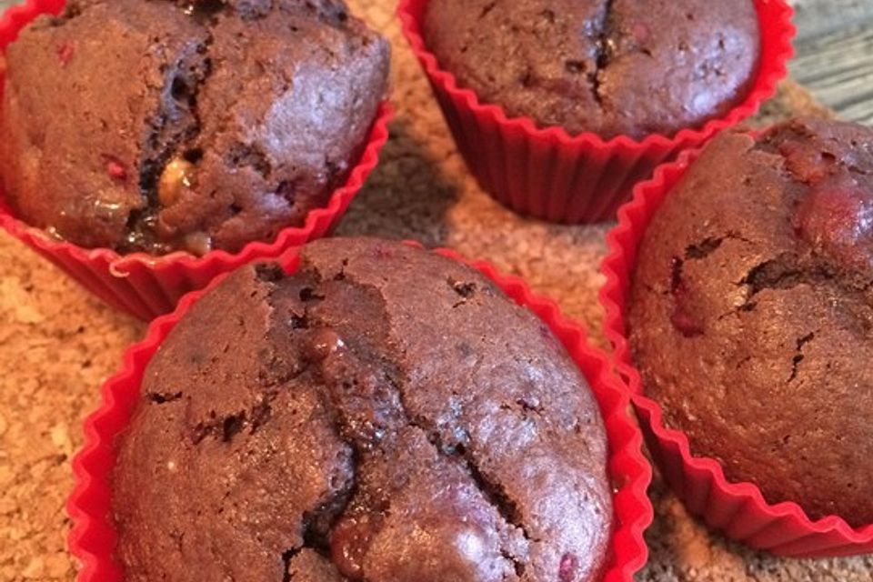 Schoko-Himbeer-Muffins