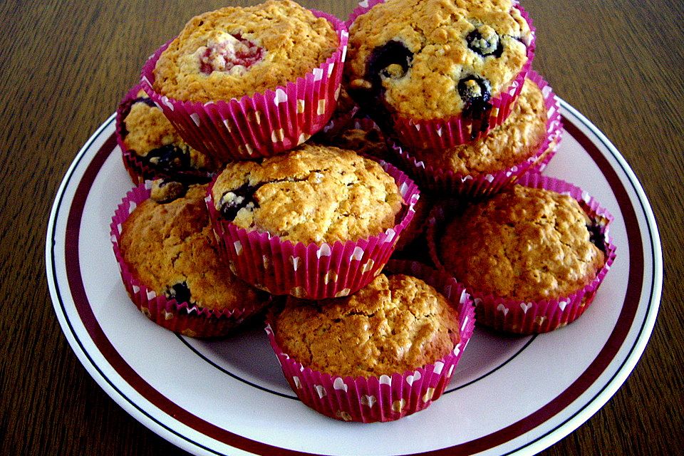 Beeren-Haferflocken-Muffins