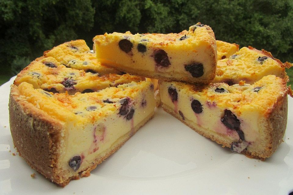 Limonen-Blaubeer-Käsekuchen