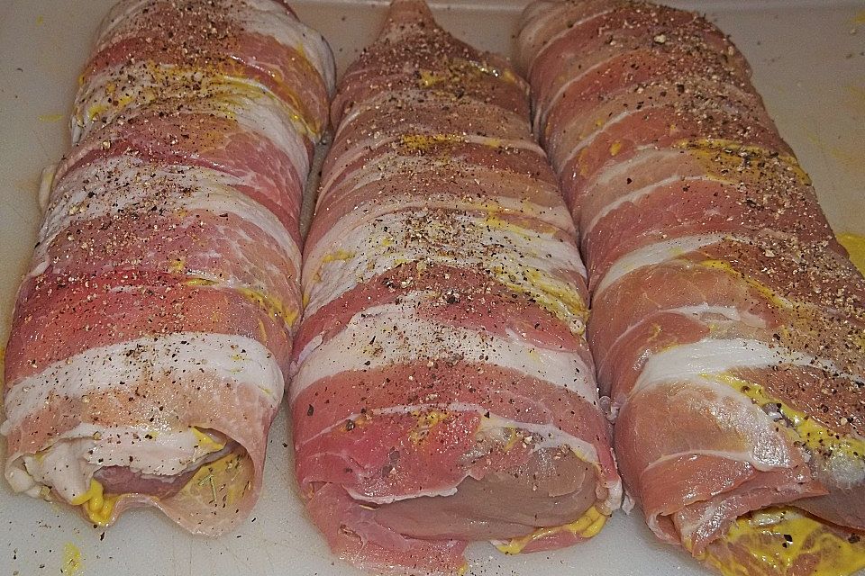 Schweinefilet in Baconhülle