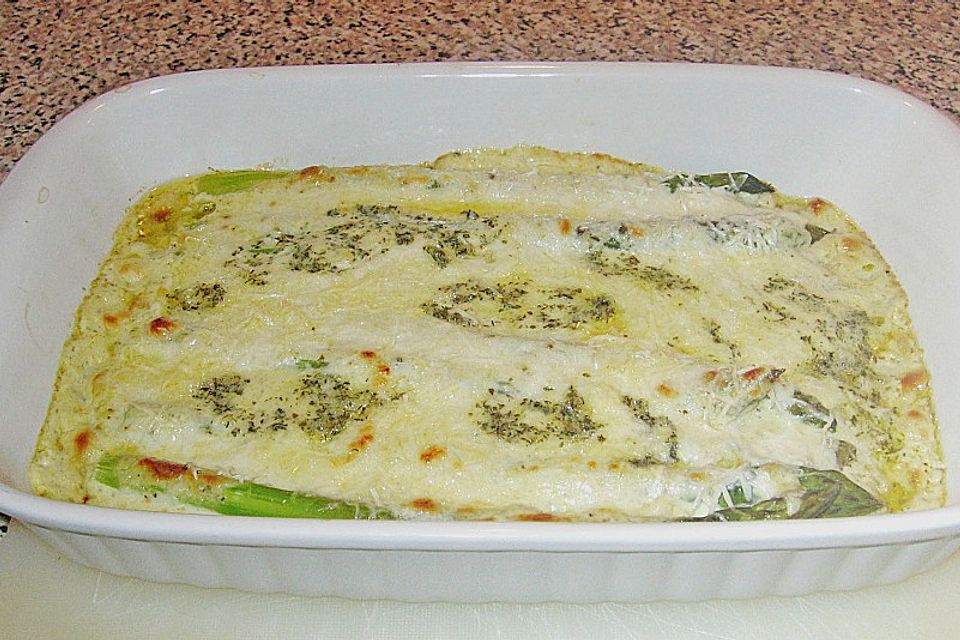 Spargel überbacken mit Ziegenricotta