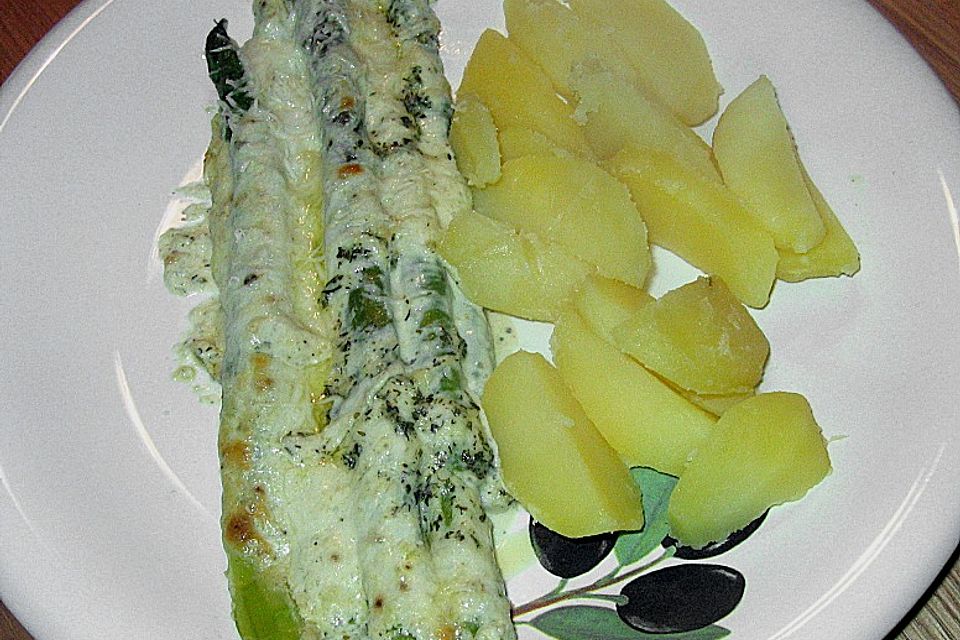 Spargel überbacken mit Ziegenricotta