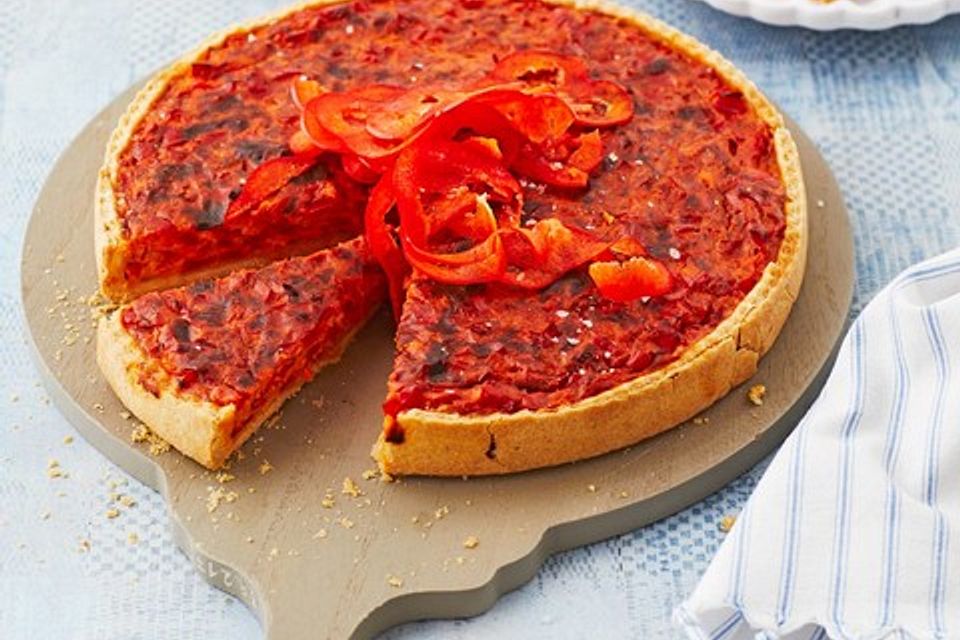 Vegetarische Paprika-Zwiebel-Quiche